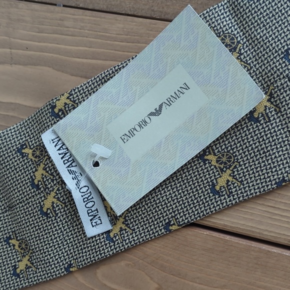 Emporio Armani Rickshaw Silk Blend Tie Made in Italy - Picture 3 of 7